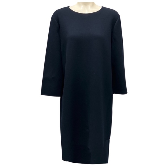 LAFAYETTE 148 NEW YORK INK LONG SLEEVED WOOL CREPE MIDI...
